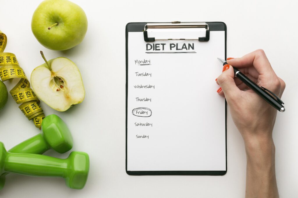 meal-planning-clipboard-food-arrangement